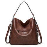 Black Spacious & Stylish  PU Leather Tote Bag -  Versatile Shoulder/Crossbody