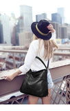 Coffee Spacious & Stylish  PU Leather Tote Bag -  Versatile Shoulder/Crossbody
