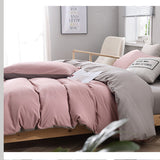 Gray And Yellow Stitching Ultra-Soft Solid Color 4-Piece Bedding Set - Queen Size(Suitable for 2m bed)