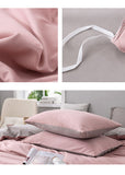 Dark Grey And Khaki Stitching Ultra-Soft Solid Color 4-Piece Bedding Set - Queen Size(Suitable for 2m bed)