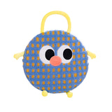Blue And Purple Stripes Cute Cartoon Round Memory Foam Seat Cushion - Detachable & Washable