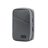 Grey Premium PU Leather Multi-Functional Travel Cable Organizer - Waterproof Digital Storage Pouch