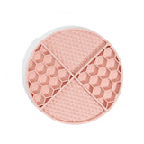 2 Pcs Pink Honeycomb Pet Slow Feeder Bowl - Anti-Choke Silicone Lick Mat with Suction for Dogs