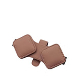 2 Pcs Brown Car Sun Visor Glasses Holder Clip with Dual Magnetic Clamps - PU Leather, Anti-Slip, and Multi-Functional Storage