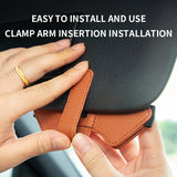 2 Pcs Red Car Sun Visor Glasses Holder Clip with Dual Magnetic Clamps - PU Leather, Anti-Slip, and Multi-Functional Storage