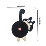 4 Pcs Black And White Cute Cat Butt Knitted Coaster - Lightweight Crochet Drink Mat, 15x10cm