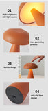 Bronze Metal Mushroom Table Lamp - Rechargeable Touch Control Ambient Light with Remote