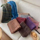 Borwn Vintage Wool-Blend Knit Scarf - Warm and Stylish for Men and Women
