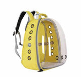 Blue Stylish Transparent PVC Pet Carrier Backpack - Large Capacity, Multi-Use for Birds & Cats(Including Wooden Stick)