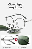 2 Pcs Gradient Pink Polarized Clip-On Sunglasses - Day & Night Use, Frameless Polygon Design for Fishing & Driving