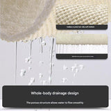 Colorful Wavy Lines Pattern  PVC Non-Slip Bath Mat 45x75cm - Shower Drain Hole Design, Soft & Quick-Dry Bathroom Rug