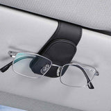 2 Pcs Brown PU Leather Car Visor Sunglasses Holder - Multi-Functional Clip for Glasses, Cards & Tickets, 9.5x4.5cm