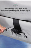 2 Pcs Brown PU Leather Car Visor Sunglasses Holder - Multi-Functional Clip for Glasses, Cards & Tickets, 9.5x4.5cm