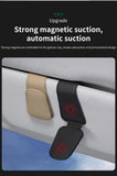 2 Pcs Pink PU Leather Car Visor Sunglasses Holder - Multi-Functional Clip for Glasses, Cards & Tickets, 9.5x4.5cm