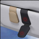 2 Pcs Orange PU Leather Car Visor Sunglasses Holder - Multi-Functional Clip for Glasses, Cards & Tickets, 9.5x4.5cm