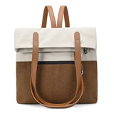 Beige And Brown Canvas Tote Bag for Women - Multi-Use Shoulder Handbag & Backpack, Large Capacity, 30x10x40cm