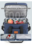 Navy Blue 23L Extra Large Insulated Cooler Bag with Double Layers - Perfect for Camping, Picnics, and Outdoor Adventures