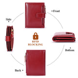 Dark Pink Premium Genuine Leather RFID Blocking Women's Wallet - Lightweight, Multi-Functional, and Stylish