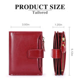 Dark Pink Premium Genuine Leather RFID Blocking Women's Wallet - Lightweight, Multi-Functional, and Stylish