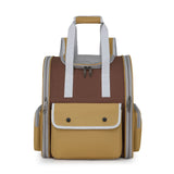 Khaki Portable Pet Carrier Backpack - Spacious, Breathable, and Travel-Friendly for Cats and Small Dogs