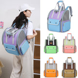 Blue And Purple Portable Pet Carrier Backpack - Spacious, Breathable, and Travel-Friendly for Cats and Small Dogs