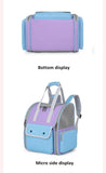 Blue And Purple Portable Pet Carrier Backpack - Spacious, Breathable, and Travel-Friendly for Cats and Small Dogs