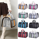 Size M Black and Red Foldable Pet Carrier Bag - Lightweight, Breathable, and Spacious for All Seasons