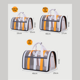 Size L Black And Blue Foldable Pet Carrier Bag - Lightweight, Breathable, and Spacious for All Seasons