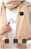 Black Heated Scarf - Electric Warming Scarf, Winter Outdoor Essential (Without power bank)