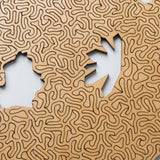 Red Algorithmic Agate Jigsaw Puzzle - 164 Unique Wooden Pieces