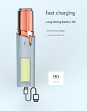 White Mini Lipstick Electric Shaver - USB Rechargeable Facial Hair Remover
