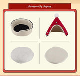 Festive Detachable Pet House - Cozy Pine Needle Wool Christmas Hat Design (S - 37x46cm)