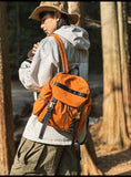 Brown Lightweight Nylon Backpack - Water Resistant Travel Daypack for Women & Men