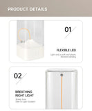 White Portable Magnetic Table Lamp with Bendable LED - USB-C Rechargeable