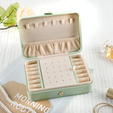 Purple Elegant Quilted PU Leather Jewelry Box - Portable Organizer for Travel & Home