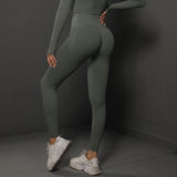 Size L Dark Grey Seamless High-Waisted Yoga Pants for Women - Lift Workout Leggings for Running, Gym, and Fitness