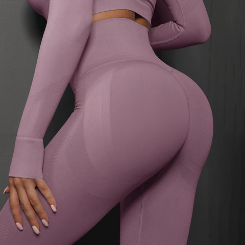 Size S Light Purple Seamless High-Waisted Yoga Pants for Women - Lift Workout Leggings for Running, Gym, and Fitness