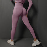 Size S Light Purple Seamless High-Waisted Yoga Pants for Women - Lift Workout Leggings for Running, Gym, and Fitness