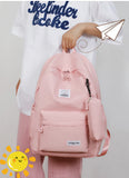 Pink Large Capacity Travel Backpack for Girls - Waterproof School Bag with Detachable Pencil Case