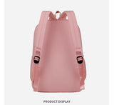 Pink Large Capacity Travel Backpack for Girls - Waterproof School Bag with Detachable Pencil Case