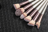 Pink 18-Piece Makeup Brush Set - Professional Synthetic Fiber Brushes with Wooden Handles for Flawless Beauty