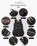 Black And Blue Large Capacity Business Backpack for Men and Women - Waterproof Laptop School Bag with Breathable Design