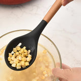 Black And Brown 12-Piece Silicone Kitchen Utensil Set - Non-Stick Food-Grade Silicone Cooking Tools with Wooden Handles and Holder