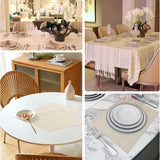 4 Pcs Blue Woven Placemats - Heat Resistant Kitchen Table Mats, Coffee Tea Cup Coasters, Linen Blend Dining Decor