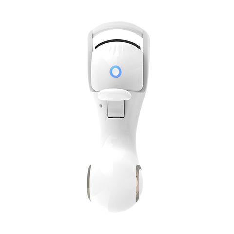 White Heated Eyelash Curler - 3 Temperature Settings, Long-Lasting Curl, Mini Electric Lash Curler