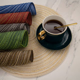 8 Pcs Green Woven Round Placemat - Non-Slip, Heat-Resistant Dining Table Mat,  36cm