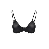 Size XL Black French Style Mulberry Silk Wireless Bralette - Triangle Cup Anti-Sagging Bra for Fuller Busts, Lightweight Comfort
