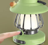 Pink Retro Snail Night Light - Portable Rechargeable Camping Lantern with Hook, 3-Color Dimming