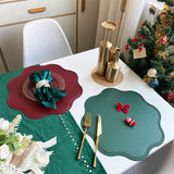 Green Nordic Style Faux Leather Placemats Set of 4 - Heat-Resistant Waterproof Table Mats 38x38cm(cutlery not included)