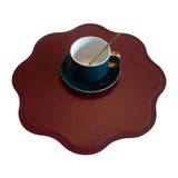 Orange Nordic Style Faux Leather Placemats Set of 4 - Heat-Resistant Waterproof Table Mats 38x38cm(cutlery not included)